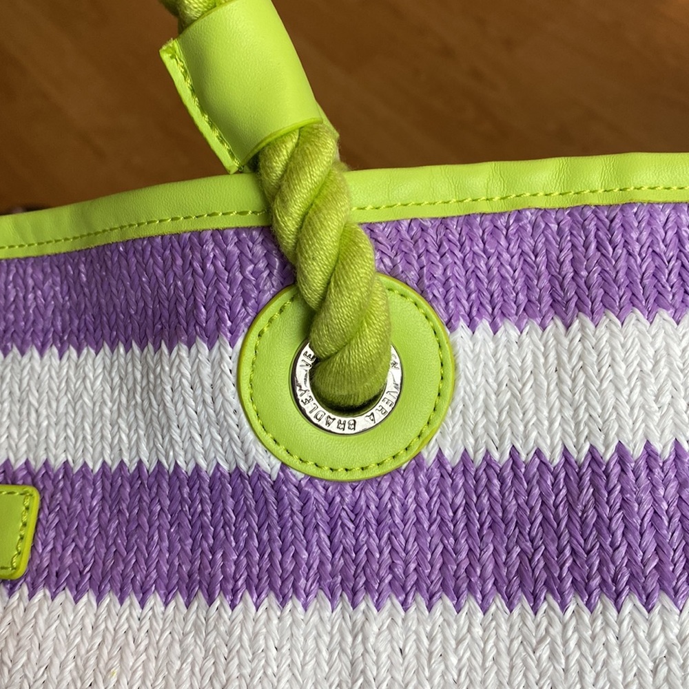 Vera Bradley Striped Tote Lilac Stripe 15953-640 - Picture 9 of 12